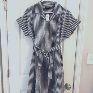 NWT - Banana Republic Tie-Waist Midi Shirtdress Stripe - Size M